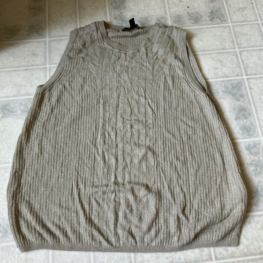 Banana Republic Linen Sleeveless Knit Sweater Med Euro summer Minimalist Capsule